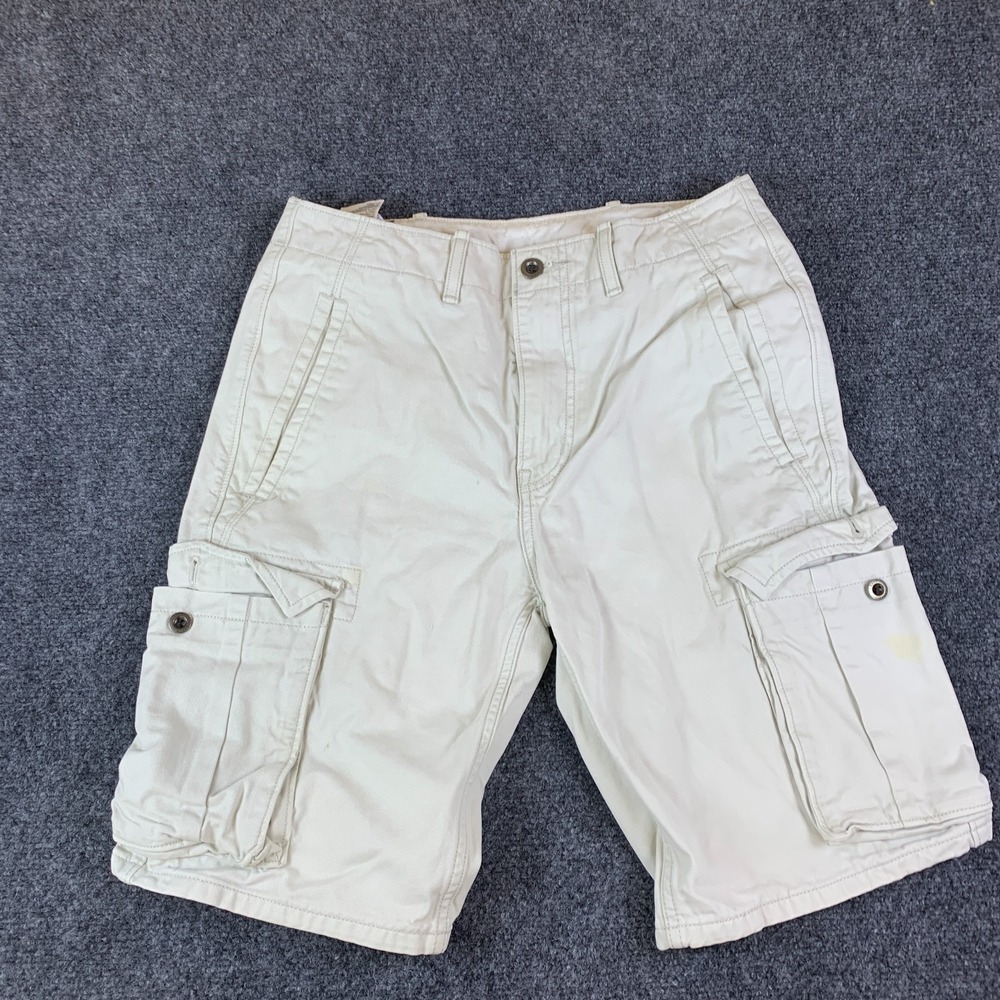 Levi's Cargo Shorts Mens‎ 29 White Logo Classic Utility Hiking Outdoor Camping